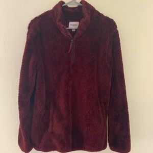 Goodfellow Maroon Sherpa Pullover